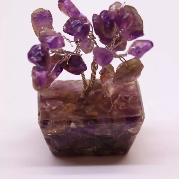 Mini Gemstone Tree On Orgonite Base - Amethyst (15 stones) - Image 3