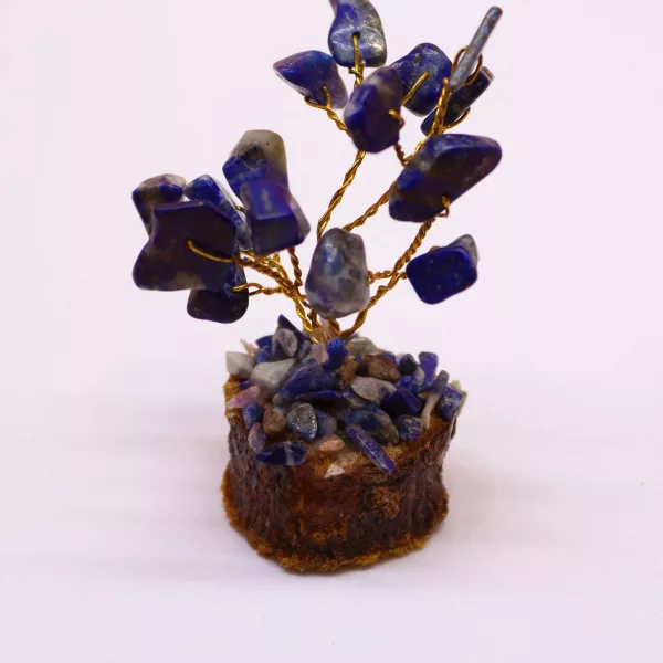 Mini Gemstone Tree On Wood Base - Sodalite (15 stones) - Image 3