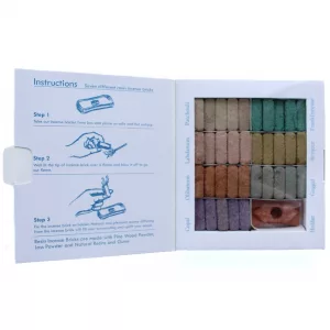 Display Set of 70 Incense Smudge Bricks and Burner - Wild West