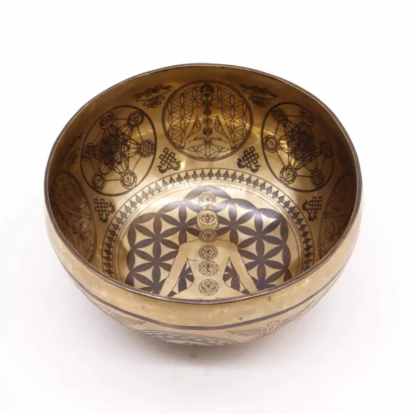 Tibetan Healing Engraved Bowl - 16cm - 7 Chakra - Image 2