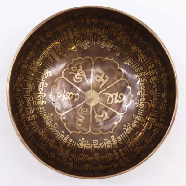 Tibetan Healing Engraved Bowl - 16cm - Mantra - Image 3