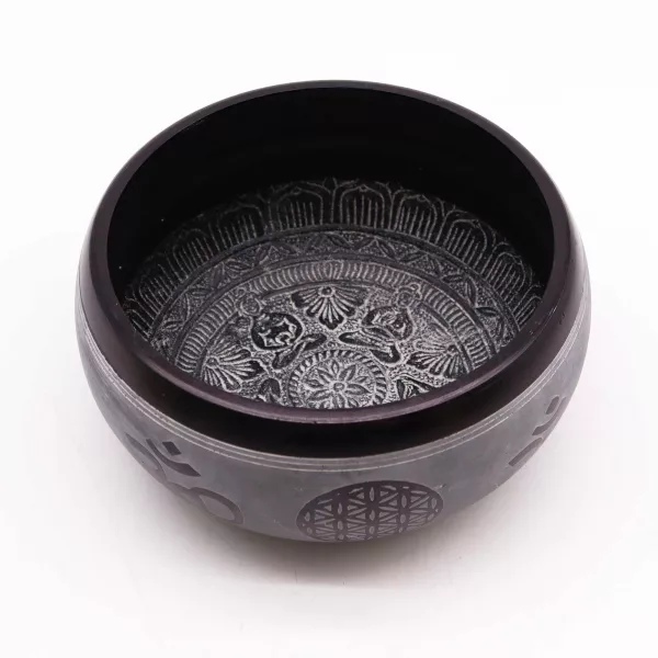 Earth Powder Singing Bowl - Om Five Buddha - 16cm - Image 2