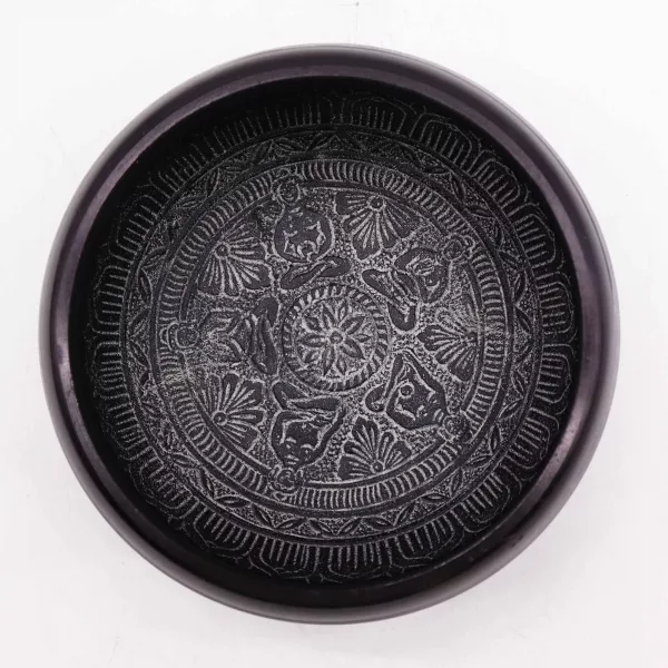 Earth Powder Singing Bowl - Om Five Buddha - 16cm - Image 3