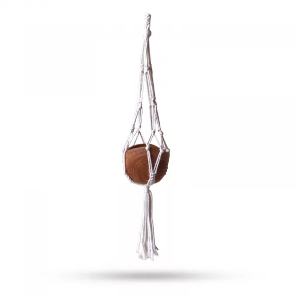Macrame Small Drop Pot Holder - Natural - 75cm