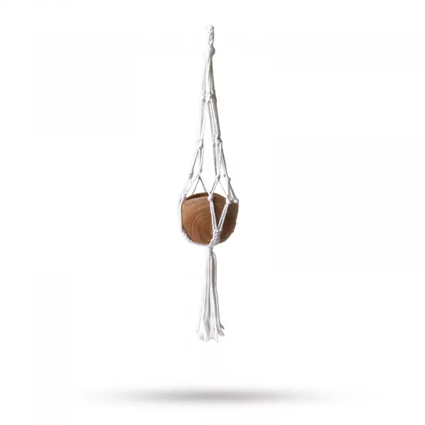 Macrame Pot Holder Classic - Natural Lrg pot