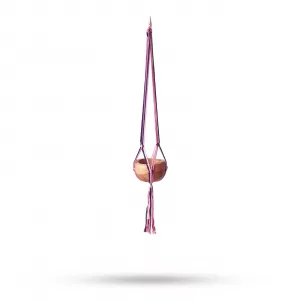Macrame Pot Holder Classic -Pastal Tones Livingroom Med Pot