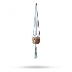 Macrame Pot Holder Classic - Pastal Tones Terrace Med Pot