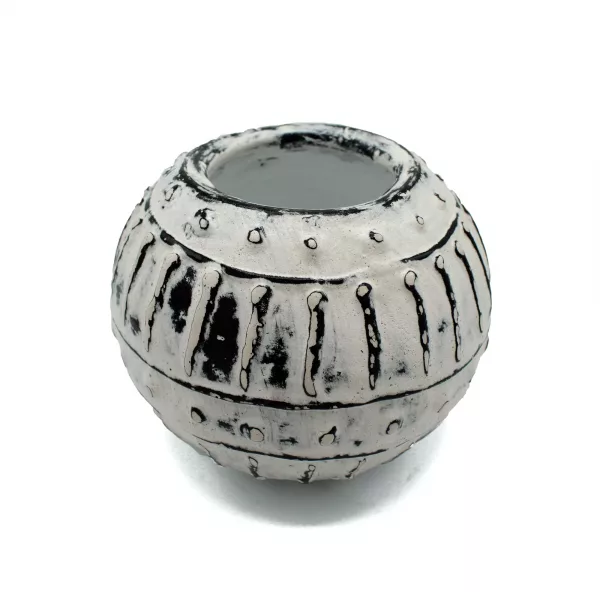 Greek Bubble Clay Plant Pot  - Cream 10cm - Image 2