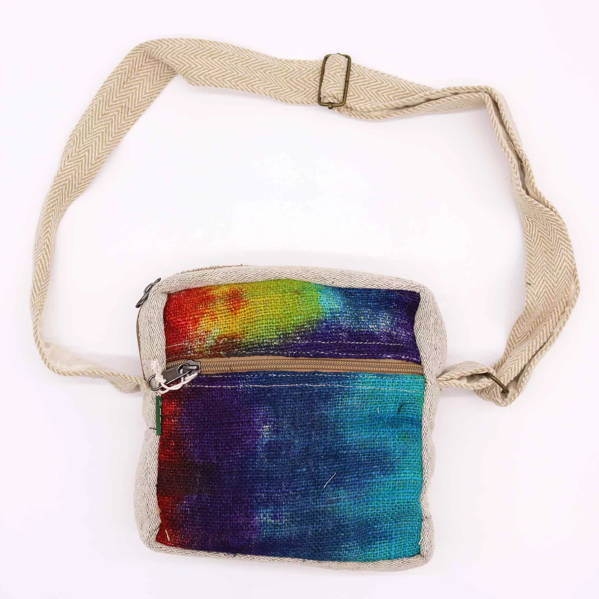 Tiedye Hemp Messegner Bag 1 Zip - Image 2