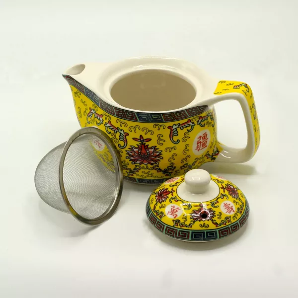 Small Herbal Teapot - Long Life Oriental Design - Image 2