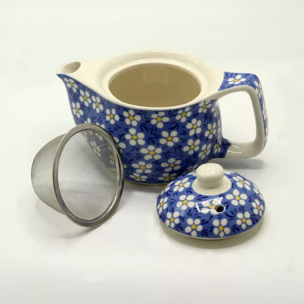 Small Herbal Teapot - Blue Daisey - Image 2