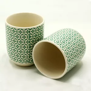 Herbal Tea Cups – Green Mosiac