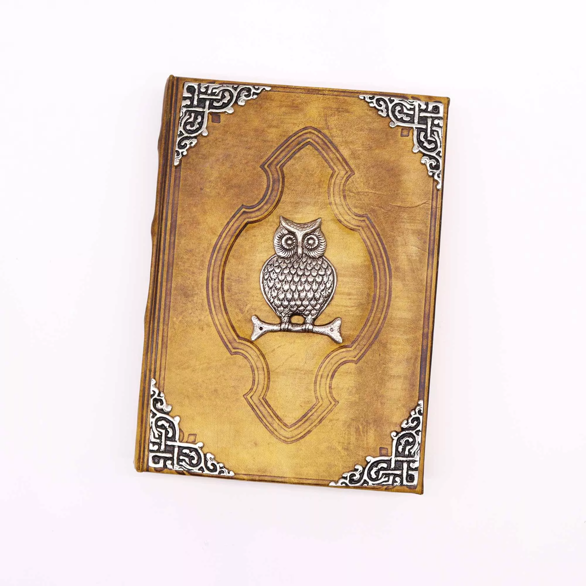 Heafty Coffee Tan Book - Zinc Owl Decor - 200 Deckle Edges Pages - 26x18cm - Image 2