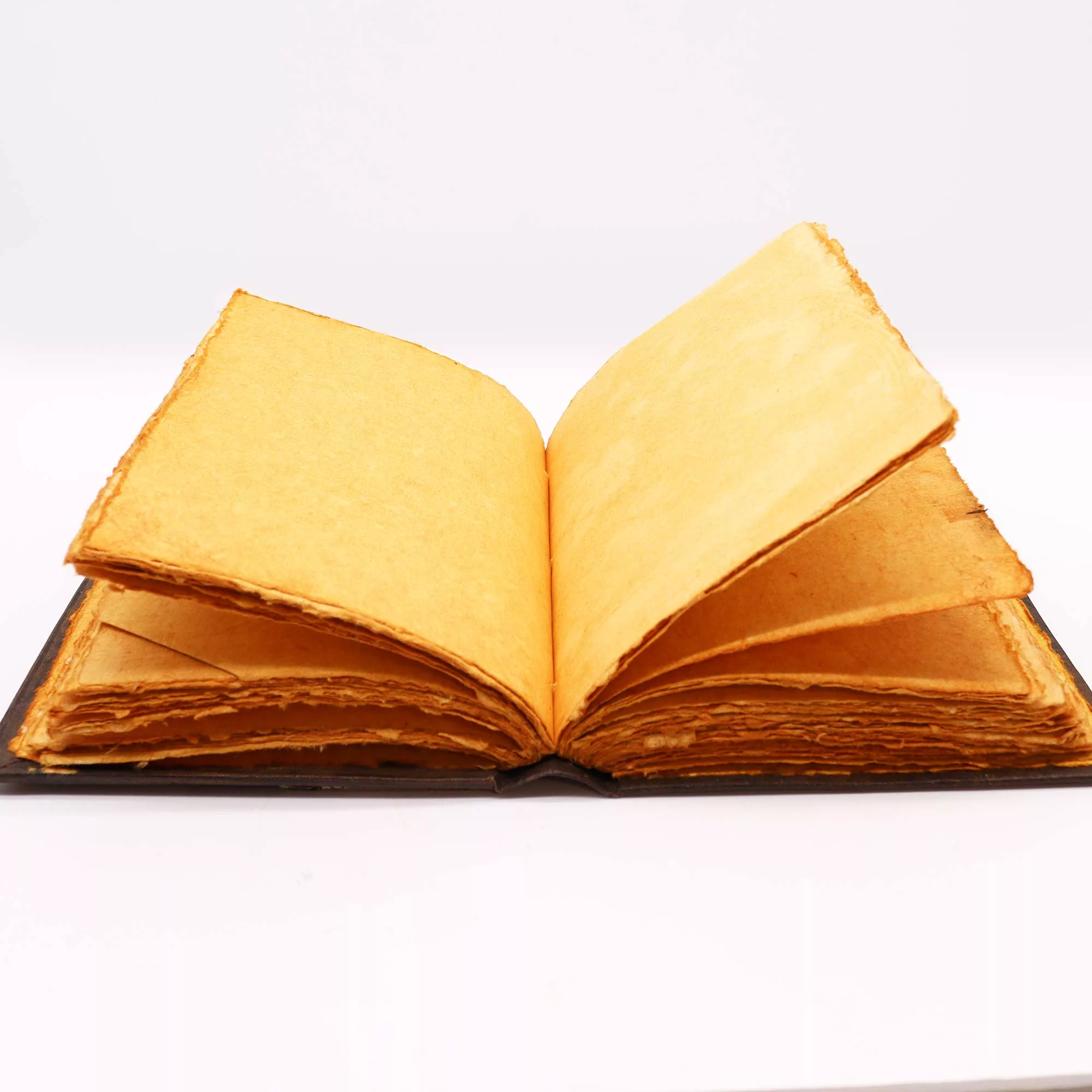 Heafty Brown Tan Book - Zinc Triple Moon Decor - 200 Deckle Edges Pages - 26x18cm - Image 4