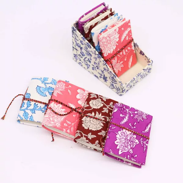 Floral Print Assorted Cotton Bound Notebooks 7x10cm - Image 2