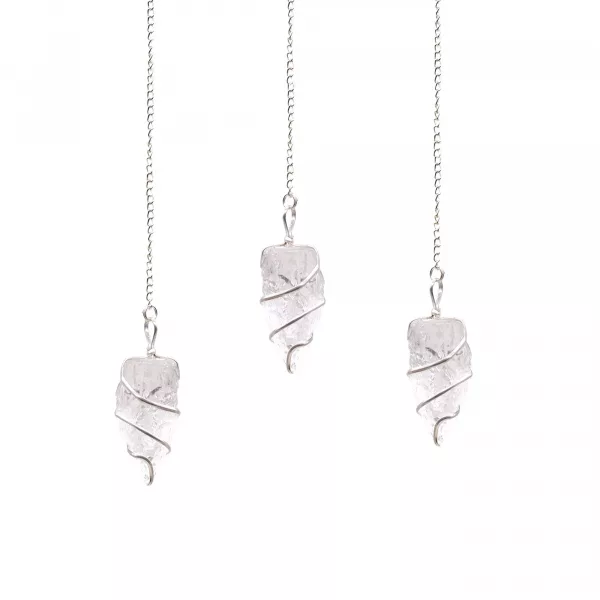 Raw Gemstone Pendulum - Rock Quartz