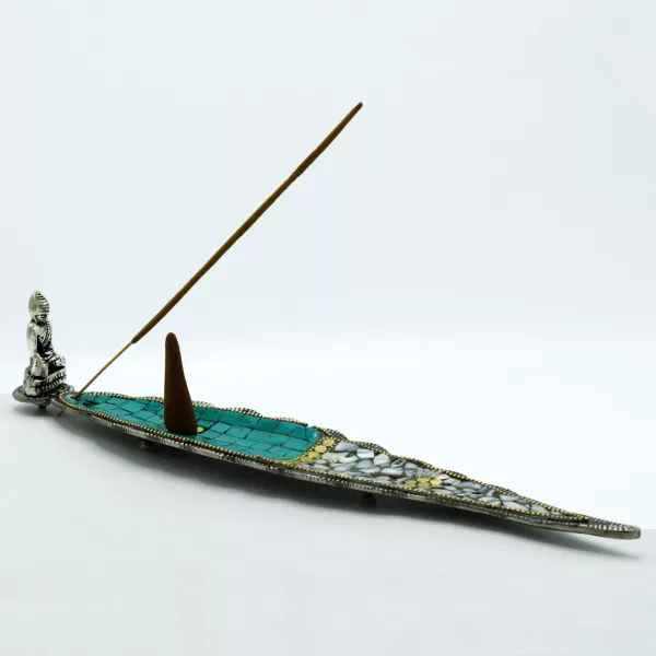 Buddha Long Leaf Tibetan Decor Incense Holder - Image 2