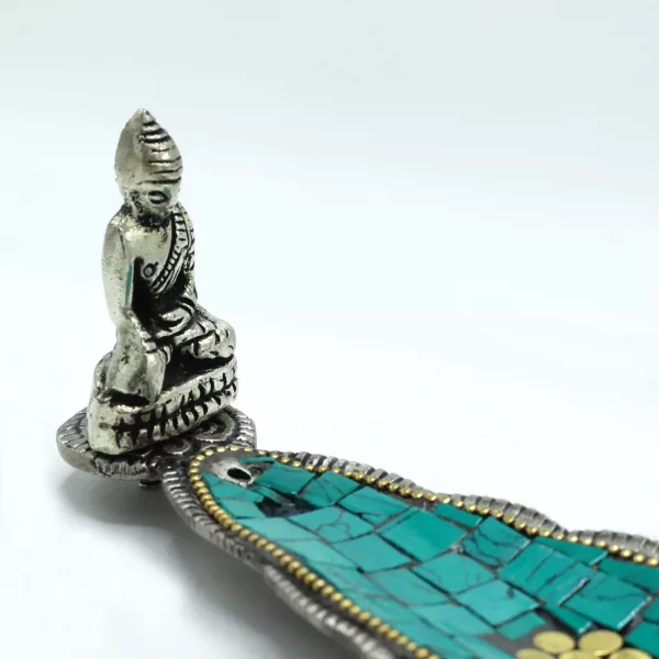Buddha Long Leaf Tibetan Decor Incense Holder - Image 4
