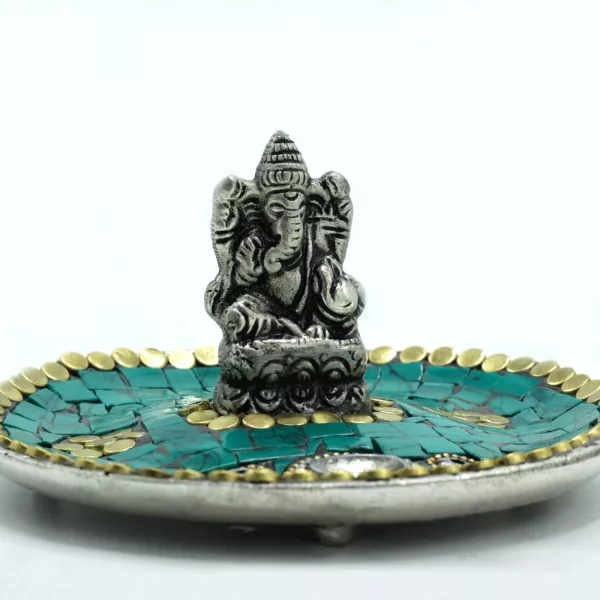 Ganesh Plate Tibetan Decor Cone & Stick Holder - Image 3