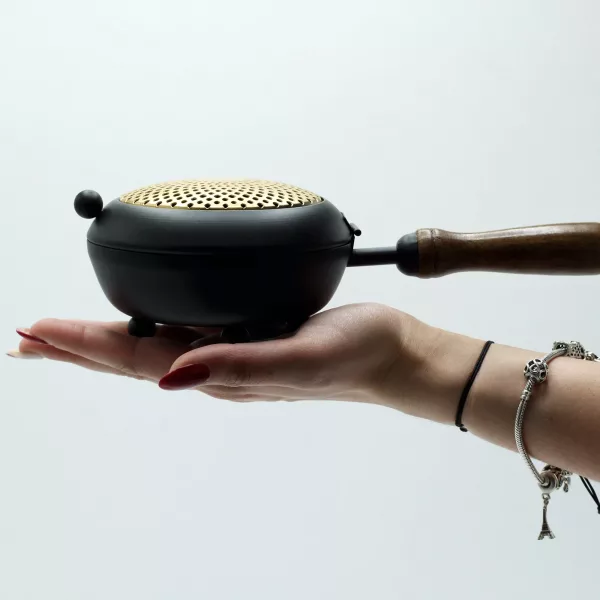 Large Iron Censer Incense Burner - Gold detail - Image 3