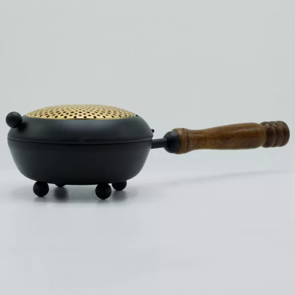 Large Iron Censer Incense Burner - Gold detail - Image 4