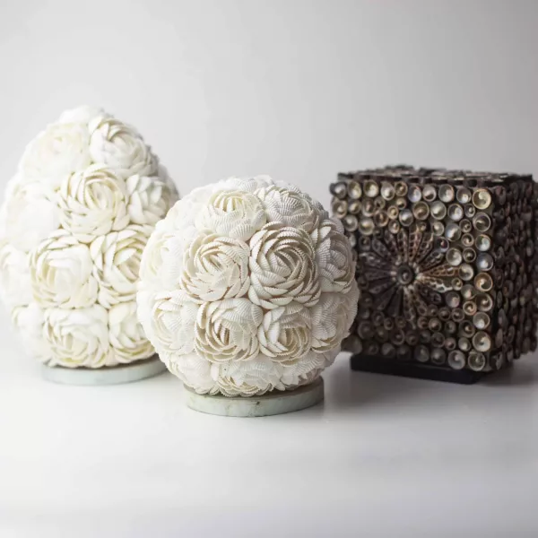 Boho Sea Shell Lamp - Rose Oval - 15cm - Image 2