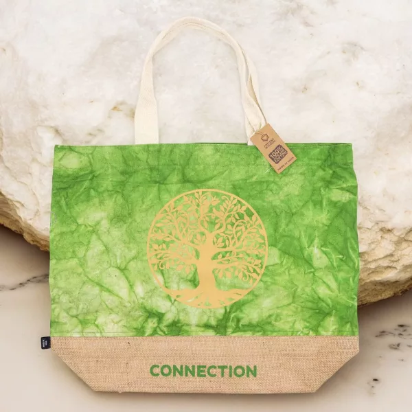 All Natural Bag - Green Stonewash - Tree of Life - Connection - Image 4