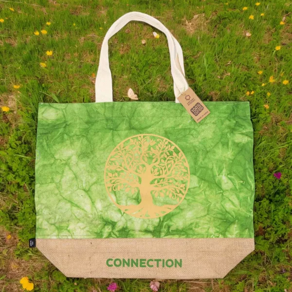 All Natural Bag - Green Stonewash - Tree of Life - Connection - Image 3