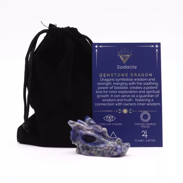 Gemstone Small Dragon Head- Sodalite