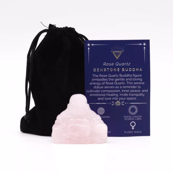 Gemstone Large Buddha - Rose Quartz