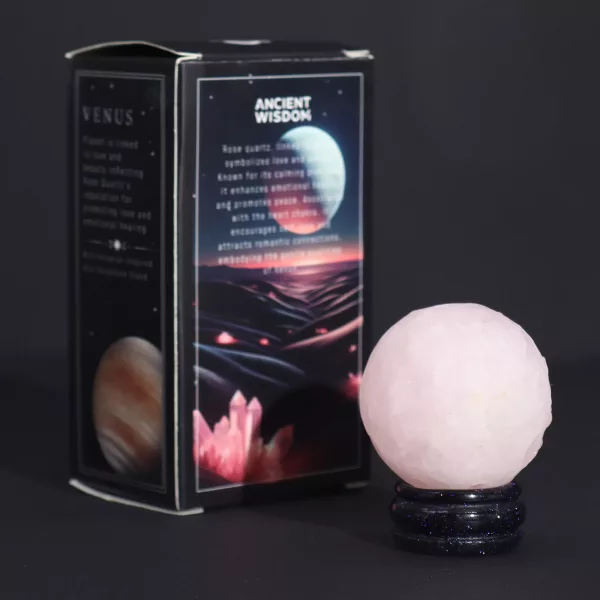 Rose Quartz Planet on a Sola Goldstone Stand (VENUS) - Image 2