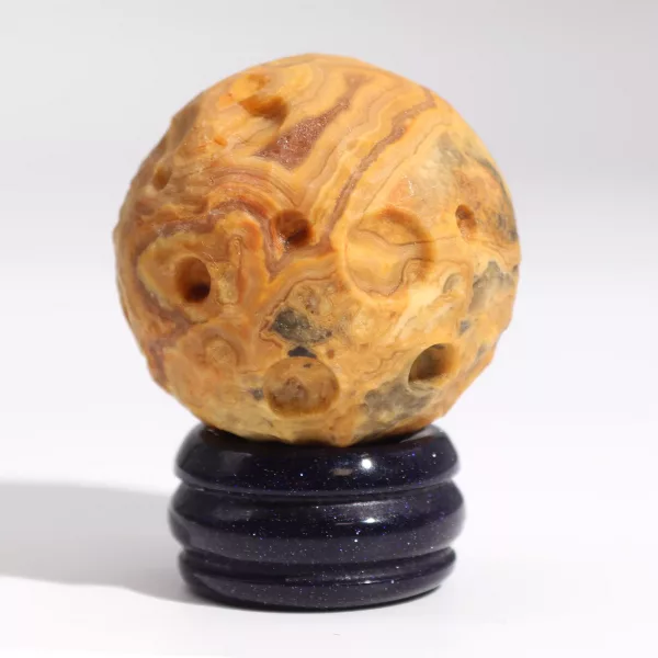 Crazy Lace Jasper Planet on a Sola Goldstone Stand (MERCURY) - Image 2