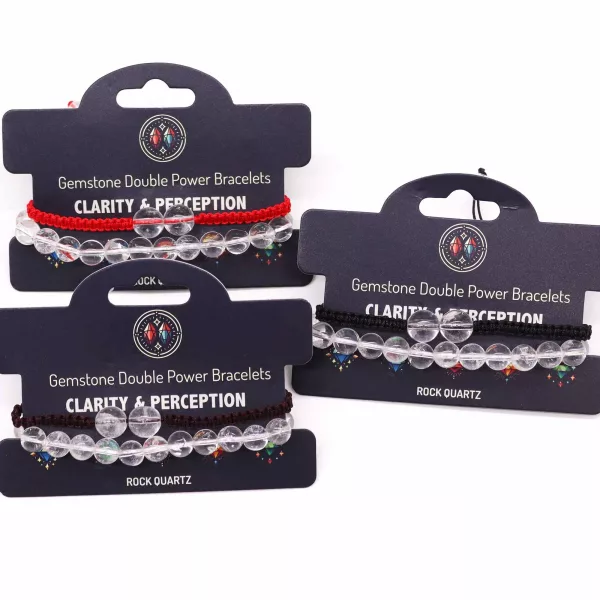 Gemstone Double Power Bracelets- Rock Quartz - Image 2