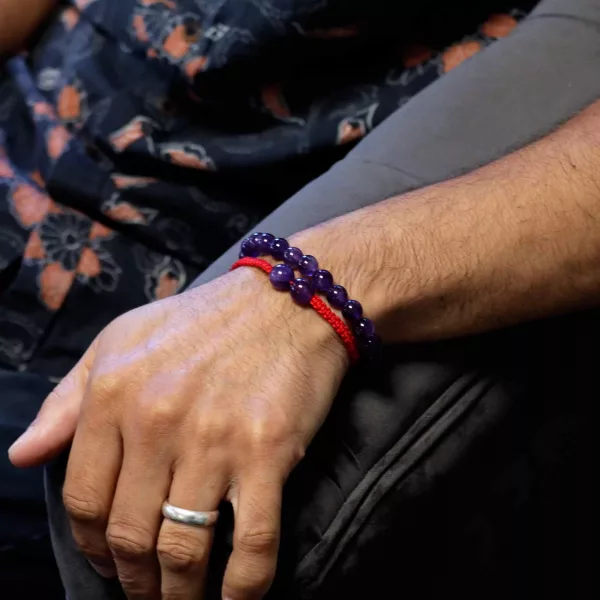 Gemstone Double Power Bracelets- Amethyst - Image 3