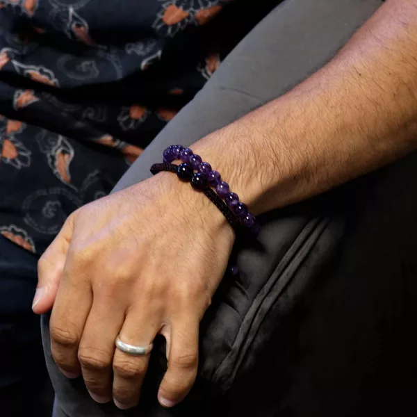 Gemstone Double Power Bracelets- Amethyst - Image 4