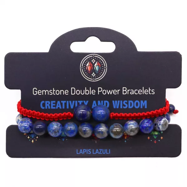 Gemstone Double Power Bracelets- Lapis Lazuli