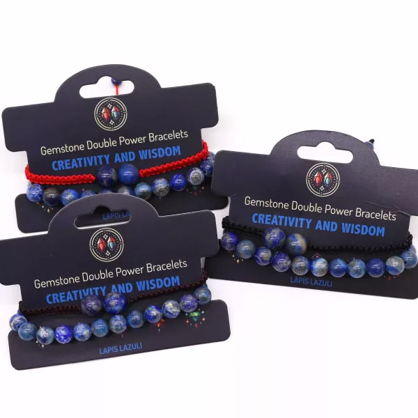 Gemstone Double Power Bracelets- Lapis Lazuli - Image 2