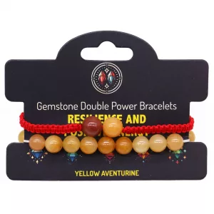 Gemstone Double Power Bracelets- Yellow Aventurine