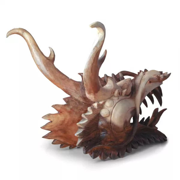 Live Size Dragon Head Carving  - 30cm - Image 4