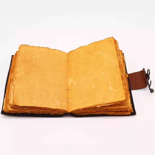 Leather Lotus Mandala Deckle-edge Notebook - Image 2