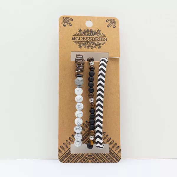 Mens Premium Bracelet Sets - City Slicker Blacks (asst) - Image 2