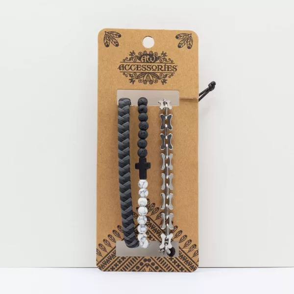Mens Premium Bracelet Sets - City Slicker Blacks (asst) - Image 3