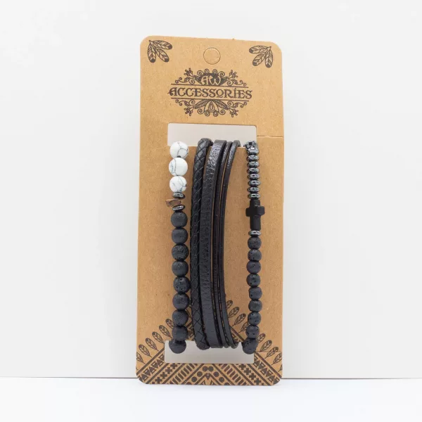 Mens Premium Bracelet Sets - City Slicker Blacks (asst) - Image 4