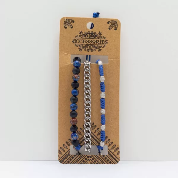 Mens Premium Bracelet Sets - Med Set Blues (asst) - Image 2