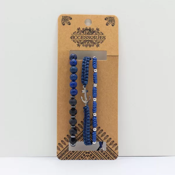 Mens Premium Bracelet Sets - Med Set Blues (asst) - Image 3