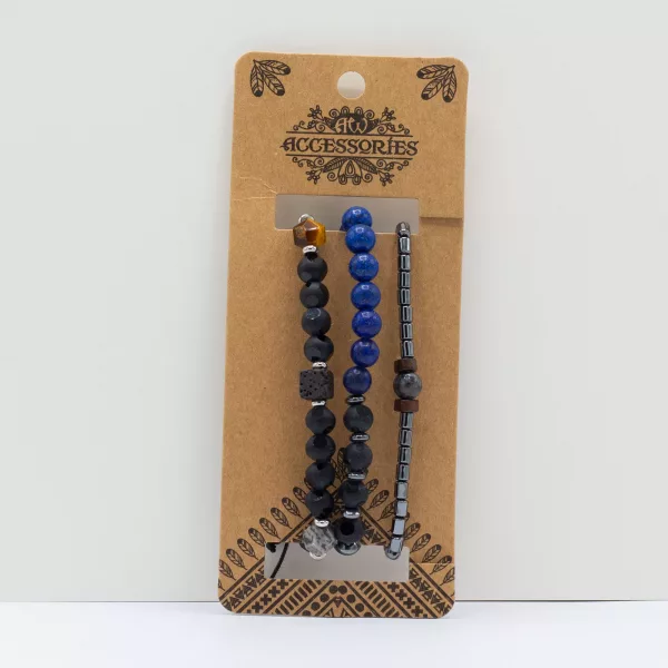 Mens Premium Bracelet Sets - Med Set Blues (asst) - Image 4