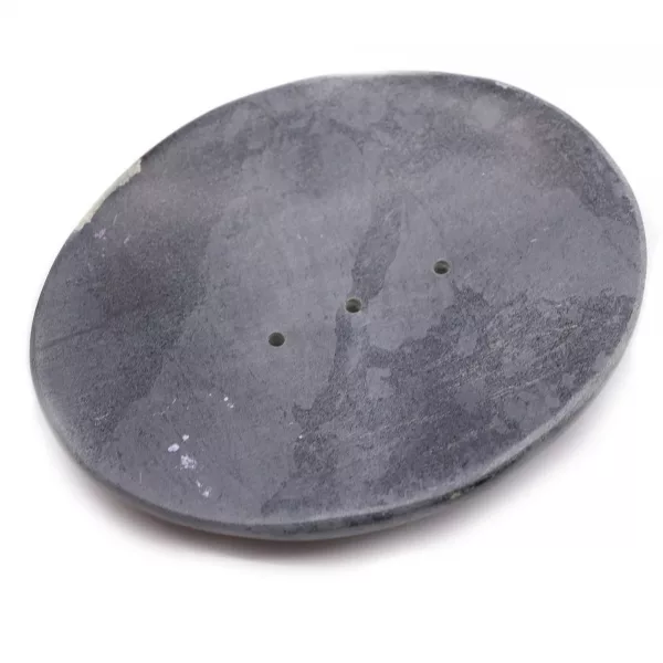 Grey Soapstone Soap Dish 10x12cm- Classic Oval - Image 2