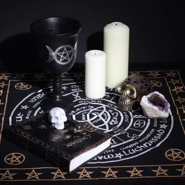 Esoteric Fringed Altar Cloth -  Life Death Rebirth - Image 3
