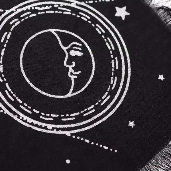 Esoteric Fringed Altar Cloth -  Moon & Sun Chart - Image 2
