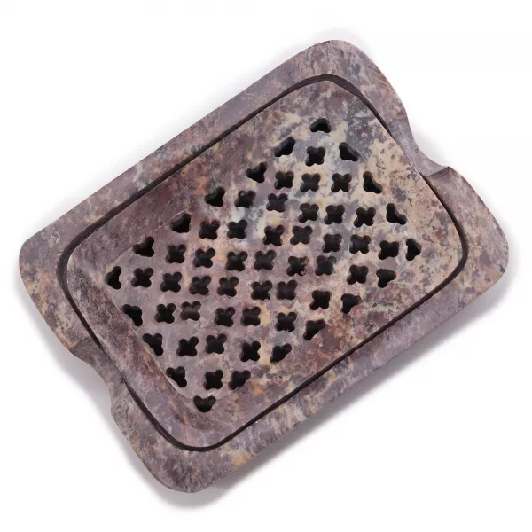 Soapstone Soap Dish & Drainer 11x8cm- Classic Square - Image 2